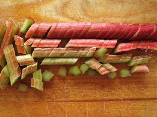 Chopped rhubarb - detail