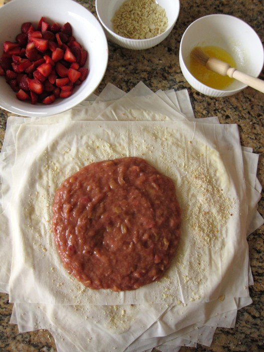 rhubarb in phyllo
