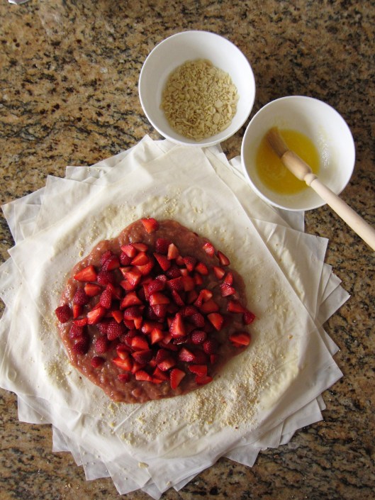 strawberries in phyllo