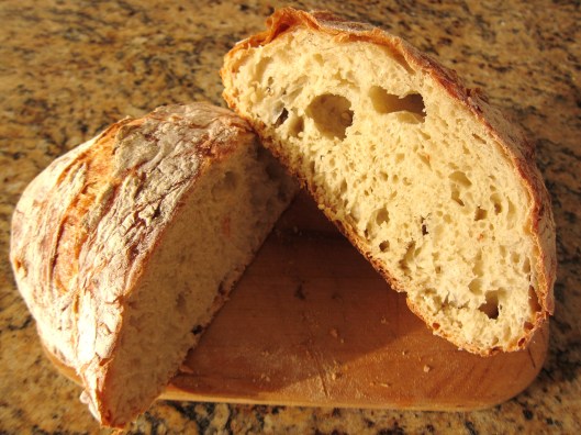 baked miche - section