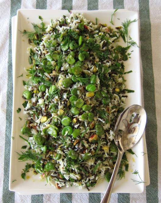 fava rice salad