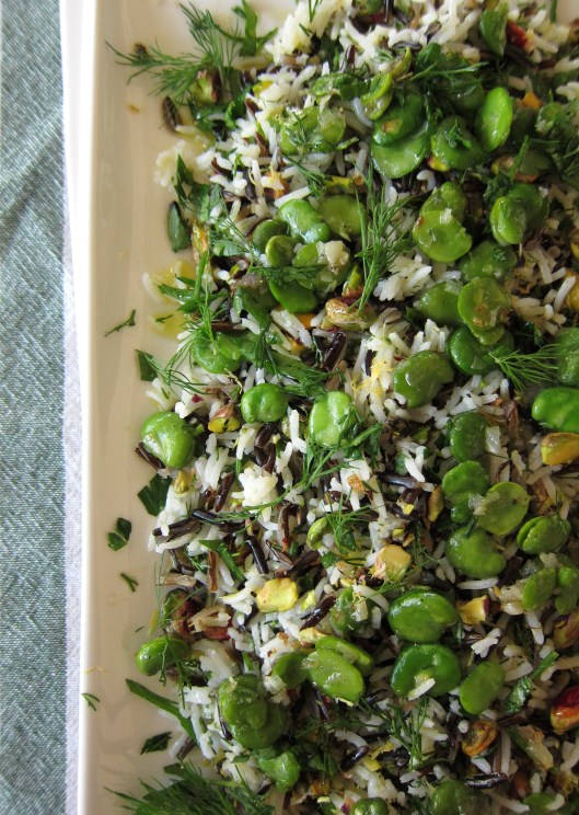 fava rice salad